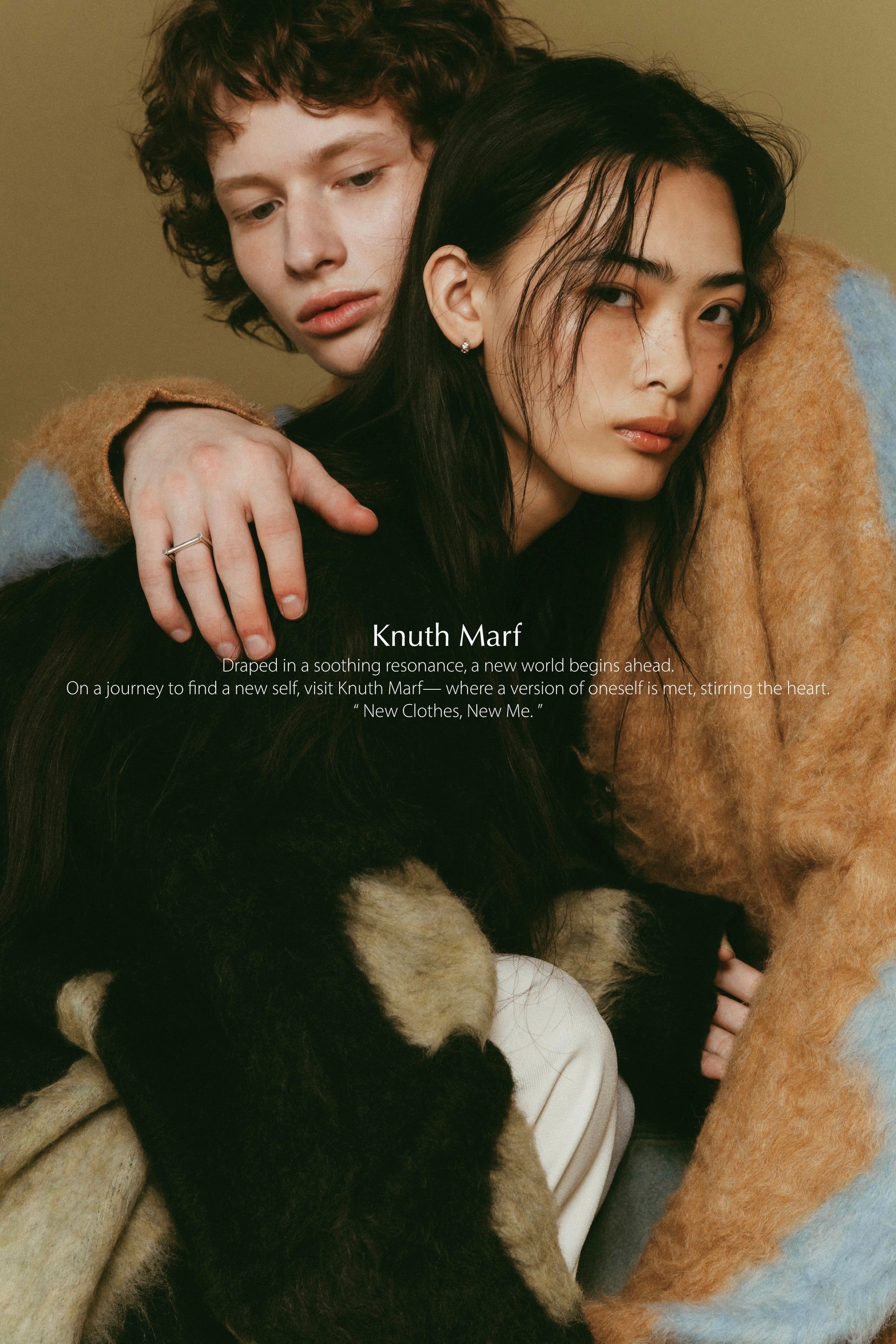 Knuth Marf MIXシャギーアウター shaggy flower knit(unisex)/red | KNUTH MARF