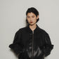 leather riders blouson(unisex)/black