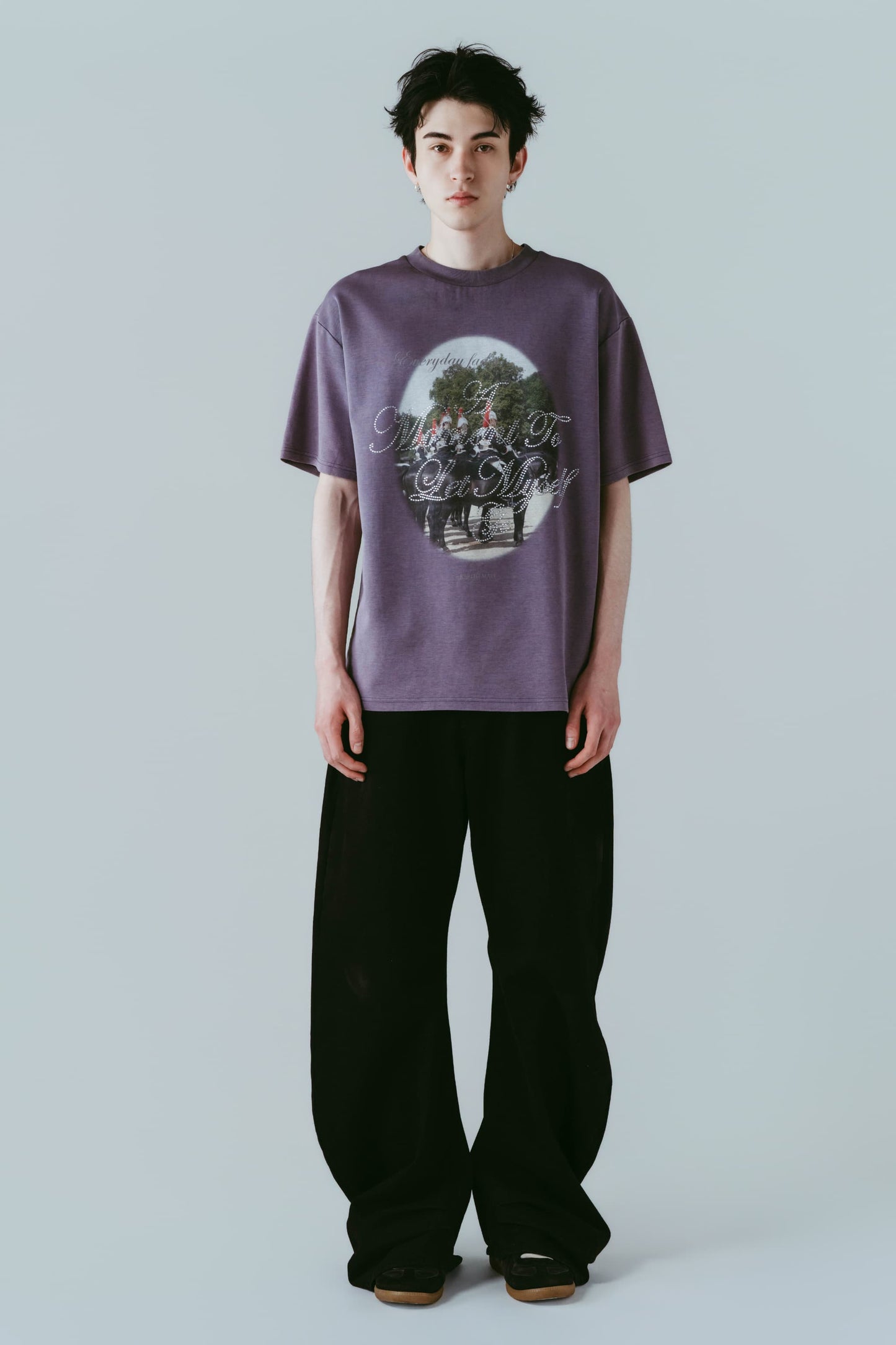 rhinestone graphic tee(unisex)/purple