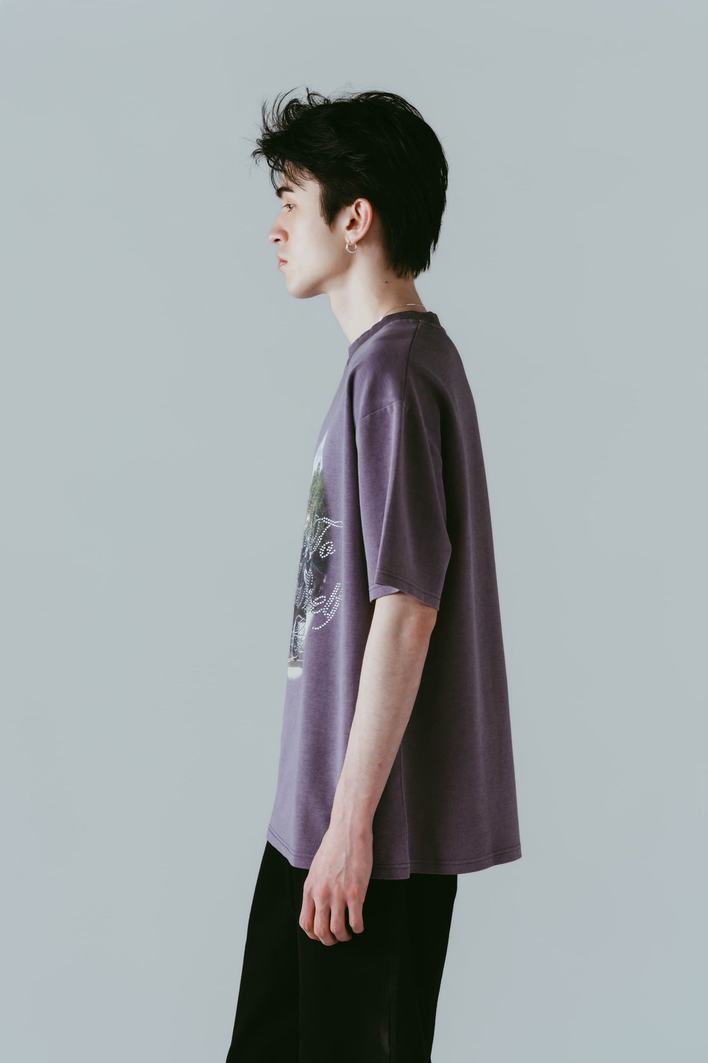 rhinestone graphic tee(unisex)/purple