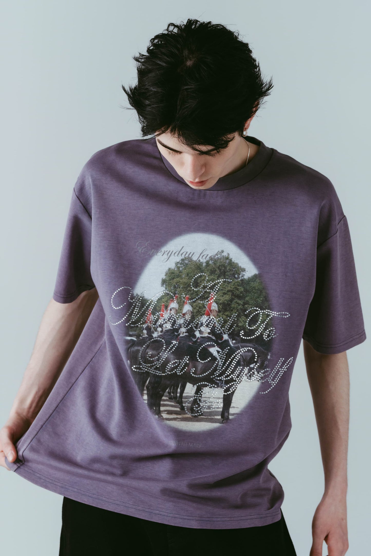 rhinestone graphic tee(unisex)/purple