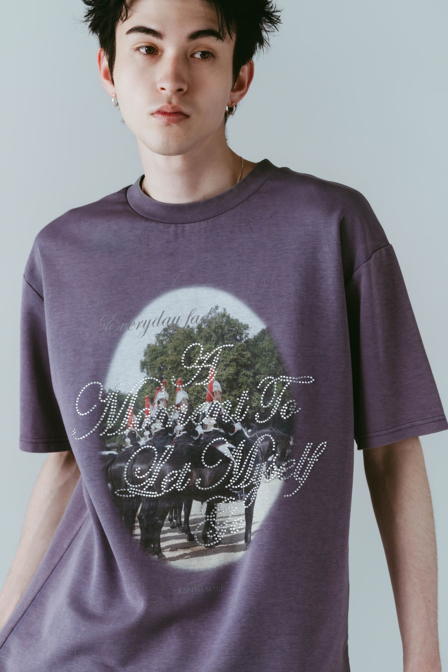 rhinestone graphic tee(unisex)/purple