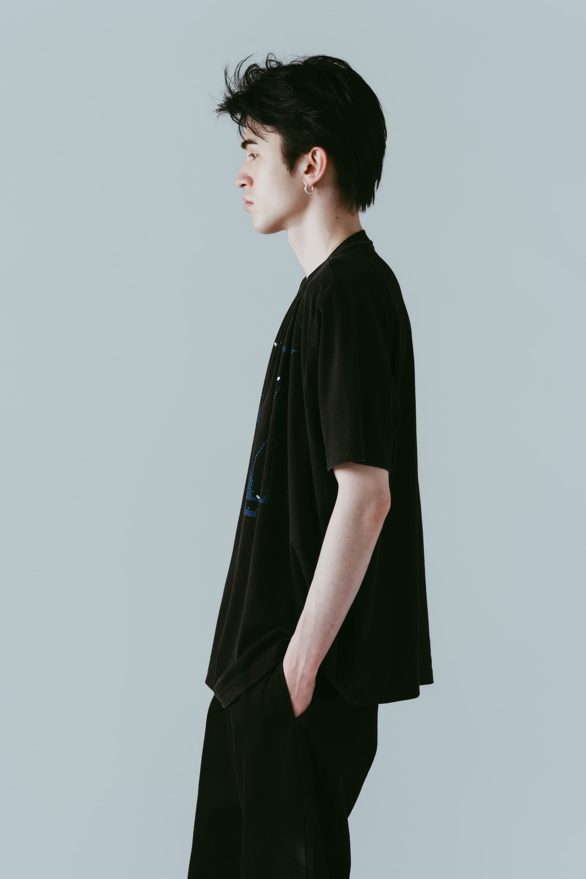 tuck detail oversized tee(unisex)/black | KNUTH MARF