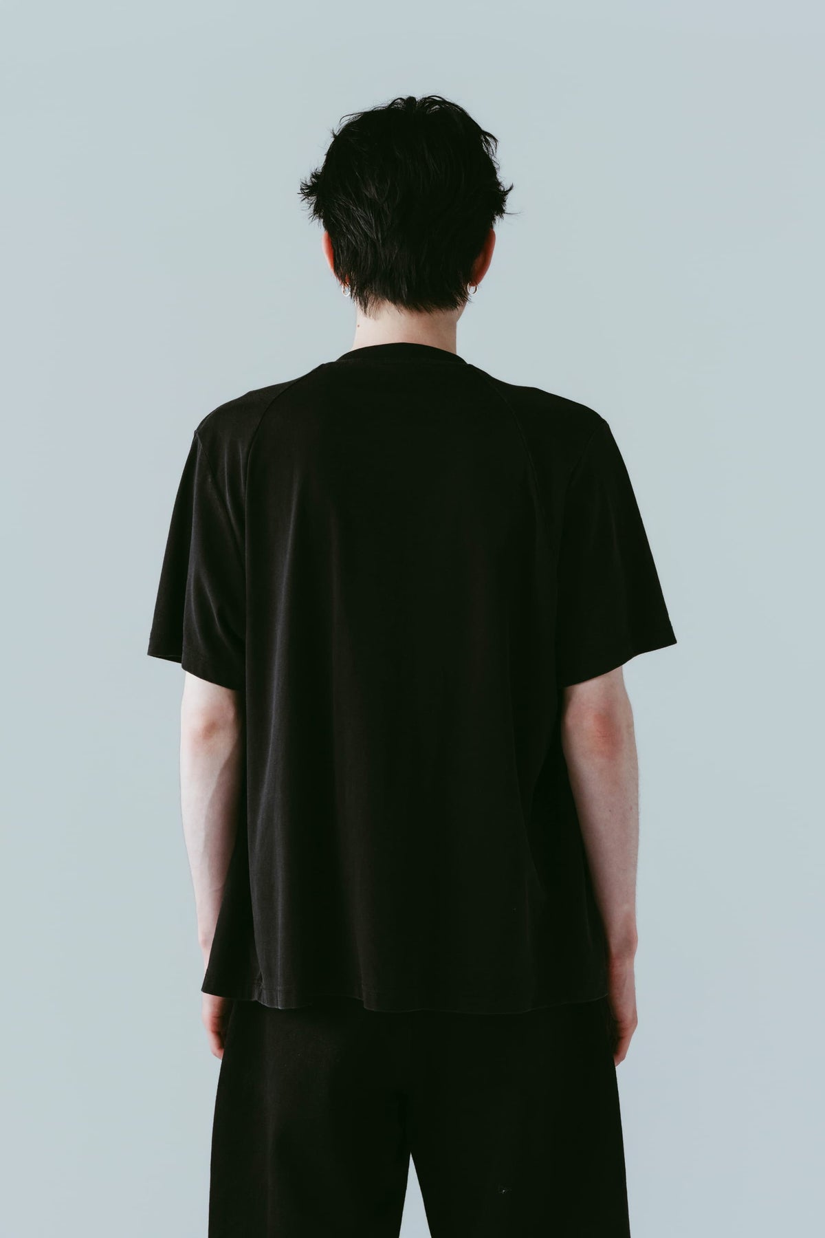 tuck detail oversized tee(unisex)/black