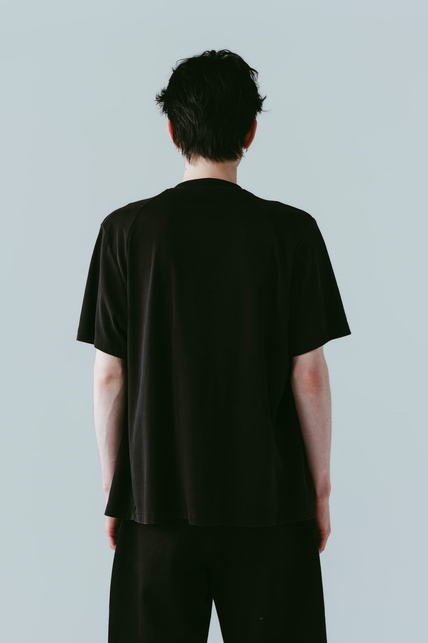 tuck detail oversized tee(unisex)/black