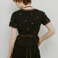 wrap leather bustier/2color