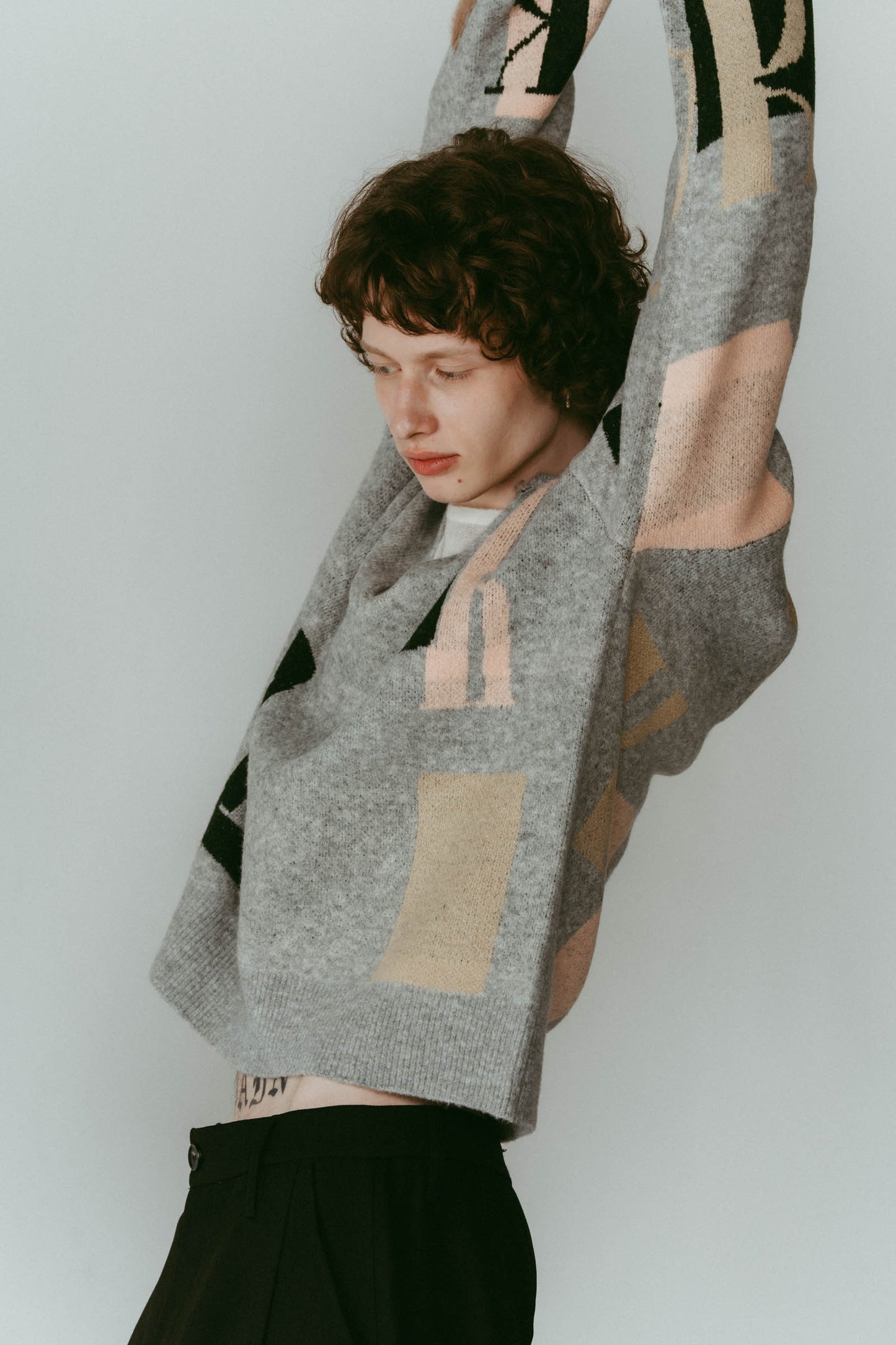 K design knit pullover(unisex/gray