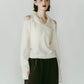 slim hooded knit/white