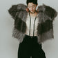 shaggy cardigan/gray,pink