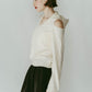 slim hooded knit/white