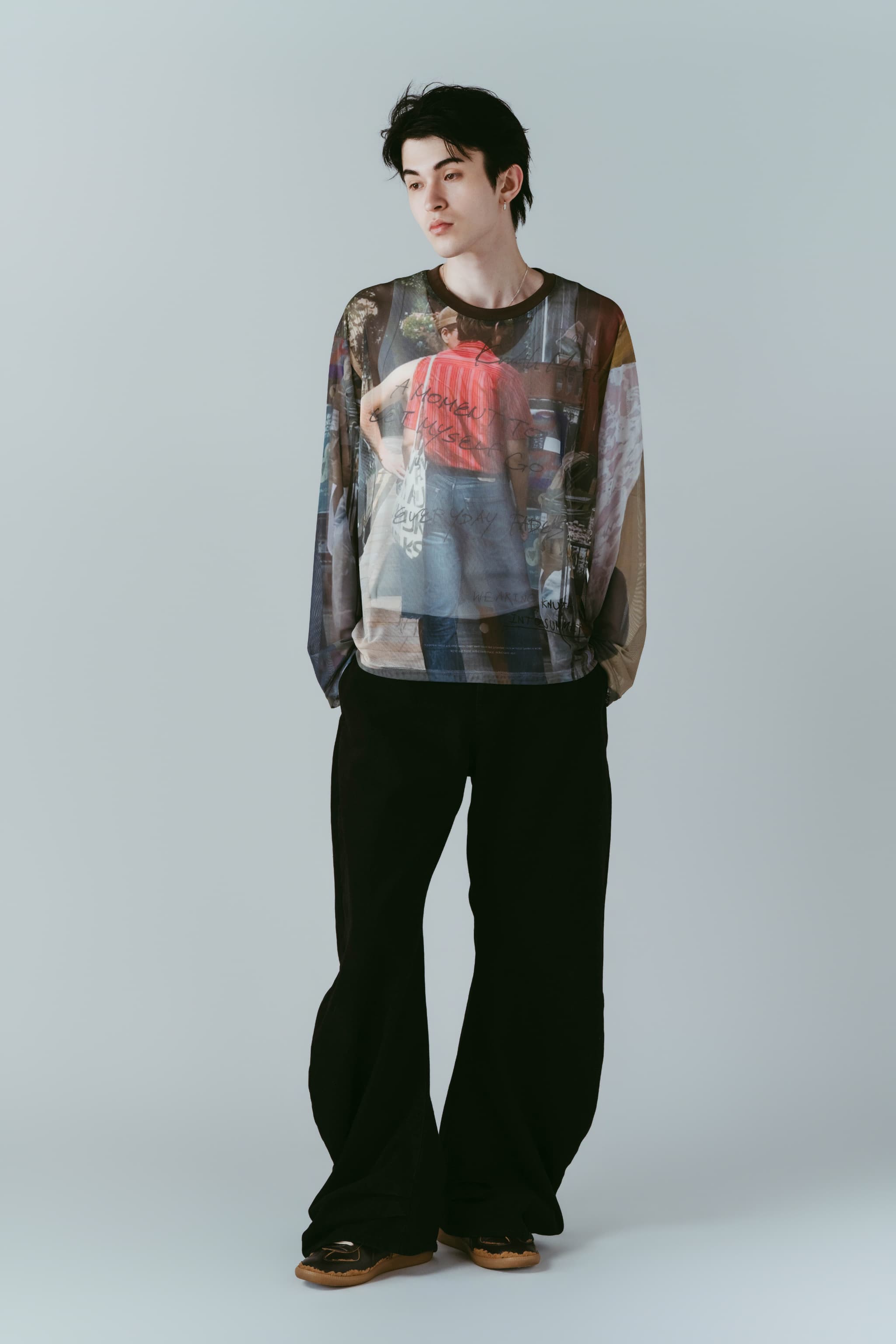 トップス Knuth Marf oji sheer long-sleeve tee oji sheer long-sleeve tee(unisex)/oji | KNUTH MARF