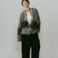 shaggy cardigan/gray,pink