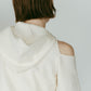 slim hooded knit/white
