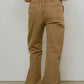 2piece zip flare pants/beige