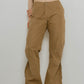 2piece zip flare pants/beige