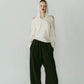 slim hooded knit/white