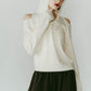 slim hooded knit/white