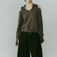 slim hooded knit/gray
