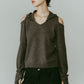 slim hooded knit/gray