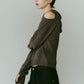slim hooded knit/gray