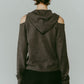 slim hooded knit/gray