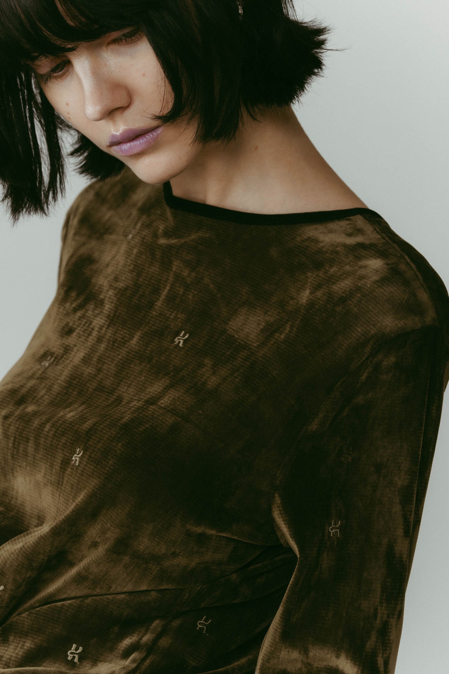 2way sheer velours tops/4color