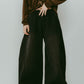 shirt wrap denim pants/black