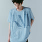 tuck detail oversized tee(unisex)/blue