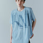 tuck detail oversized tee(unisex)/blue