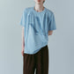 tuck detail oversized tee(unisex)/blue