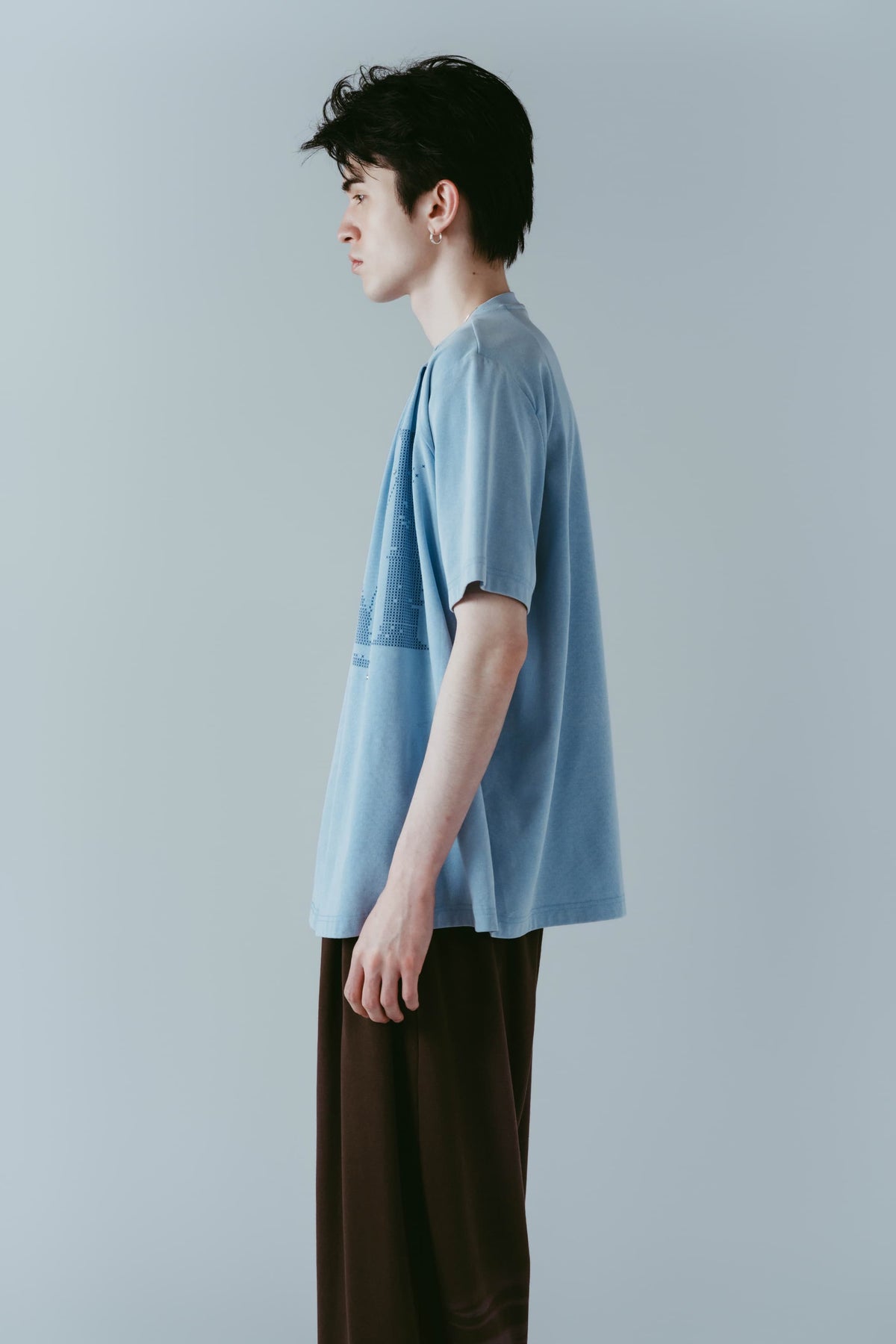 tuck detail oversized tee(unisex)/blue