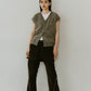 Vneck logo knit vest/2color
