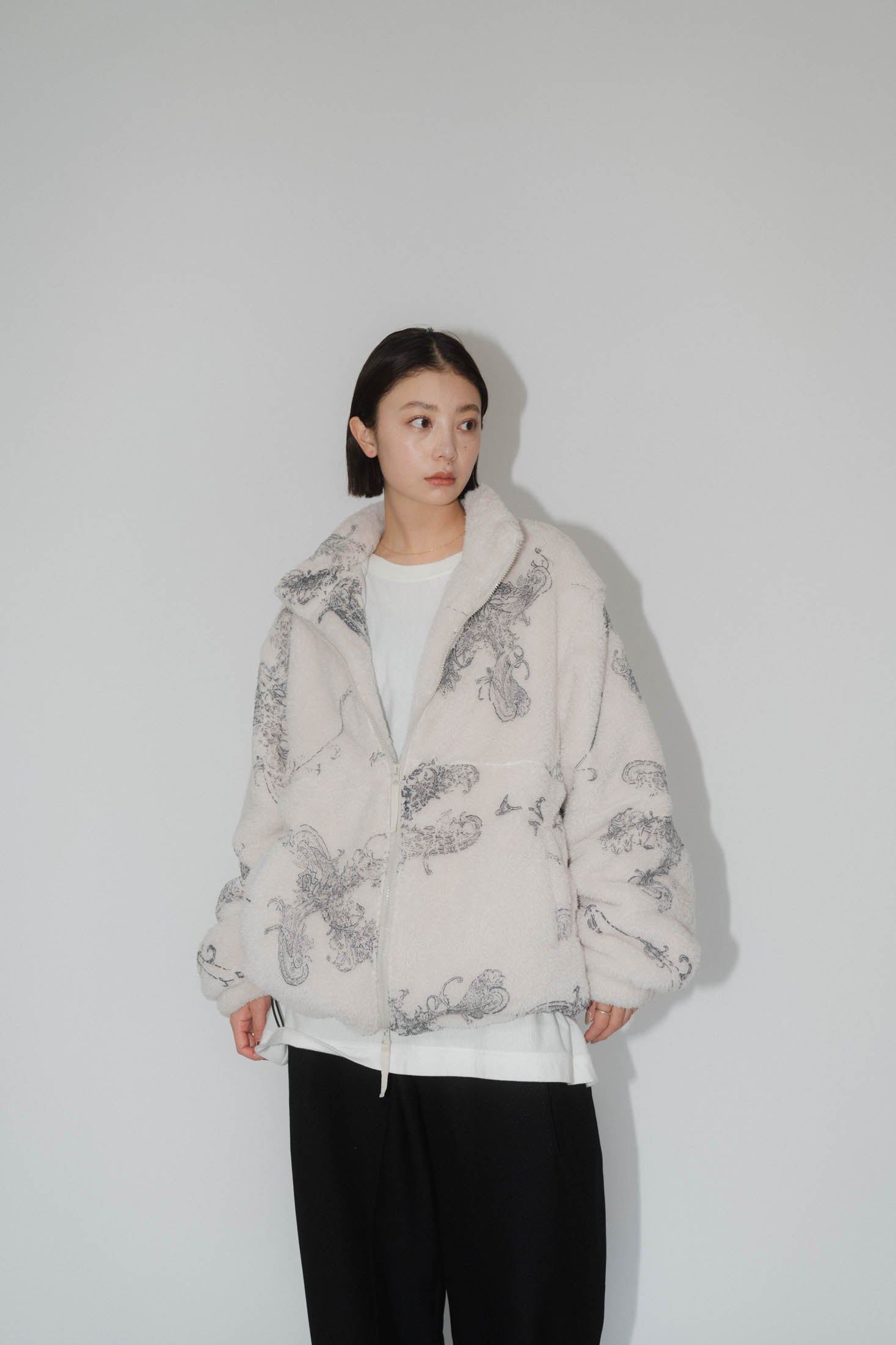 paisley pattern fleece(unisex)/ivory | KNUTH MARF