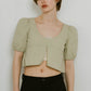 2way puff sleeve logo blouse/3color
