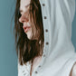 snap-button hoodie/white