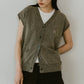 Vneck logo knit vest/2color