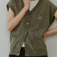 Vneck logo knit vest/2color