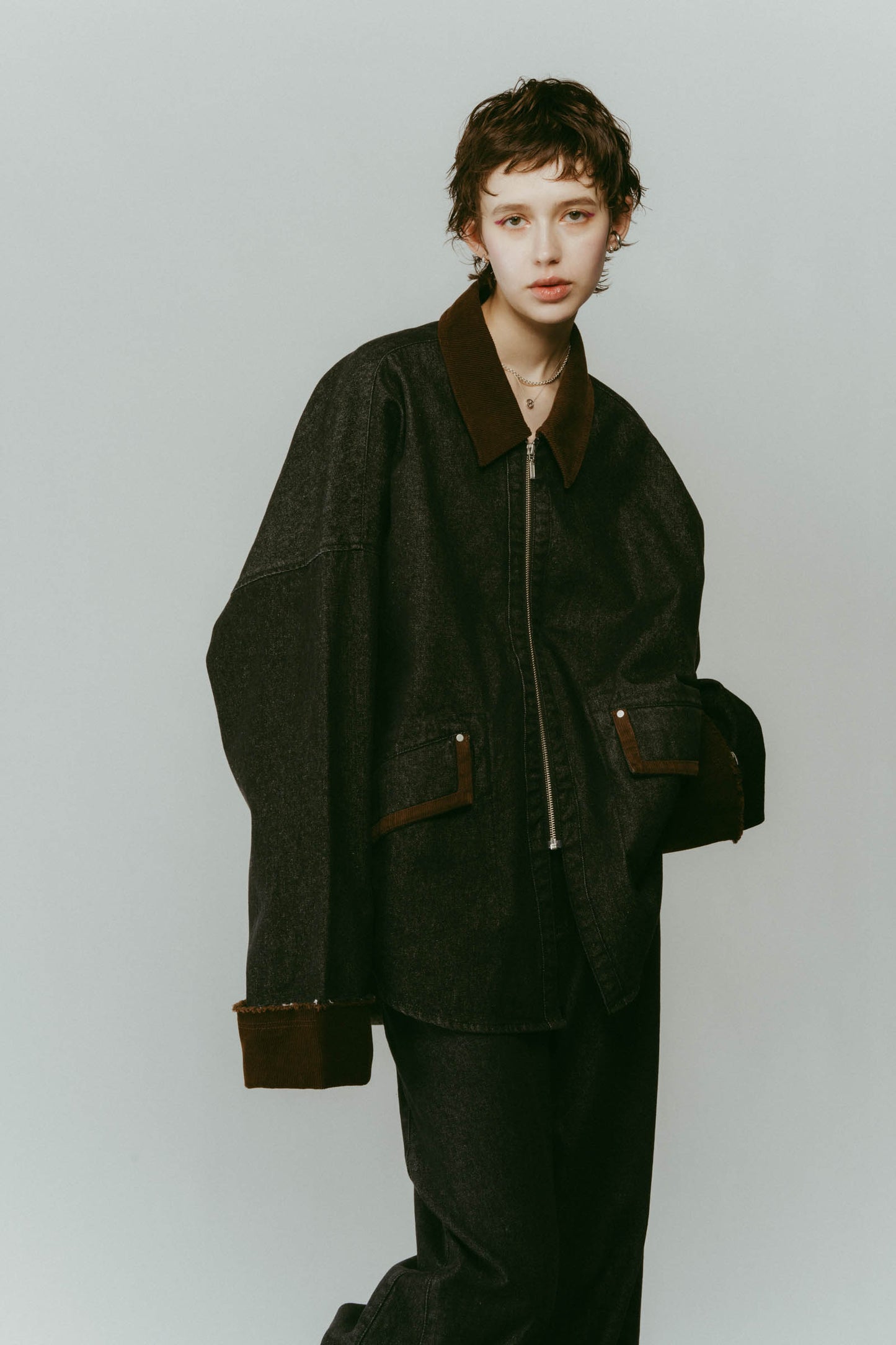 denim over shirt jacket(unisex)/2color