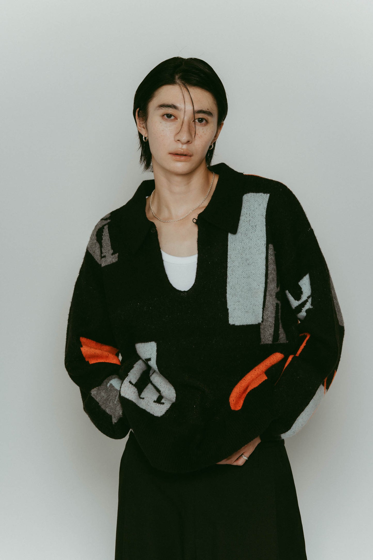 K design knit pullover(unisex)/black