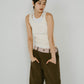 2piece layered logo tank top/3color