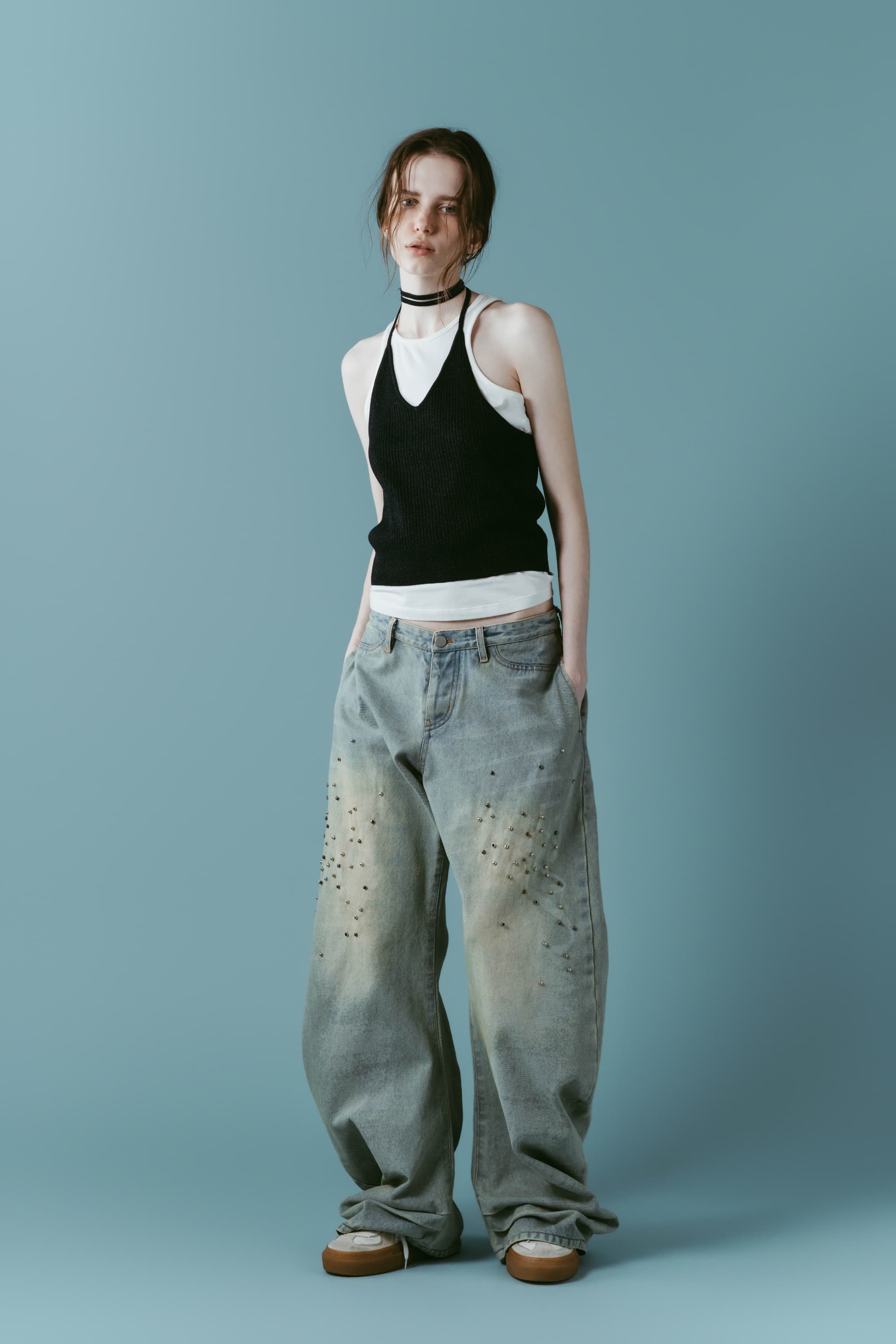 knit halter bustier/navy | KNUTH MARF