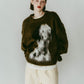 dalmatian shaggy knit(unisex)/green