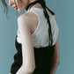knit halter bustier/navy