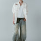 studded draped denim pants(unisex)/blue(studded)