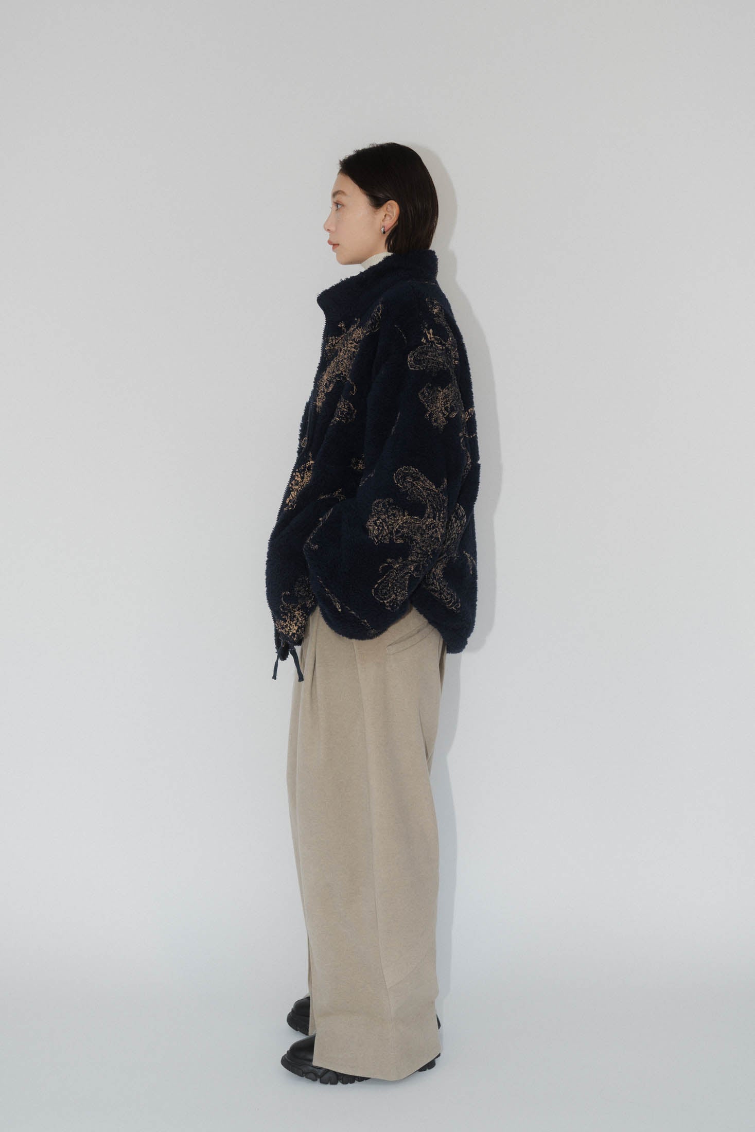 paisley pattern fleece(unisex)/navy | KNUTH MARF