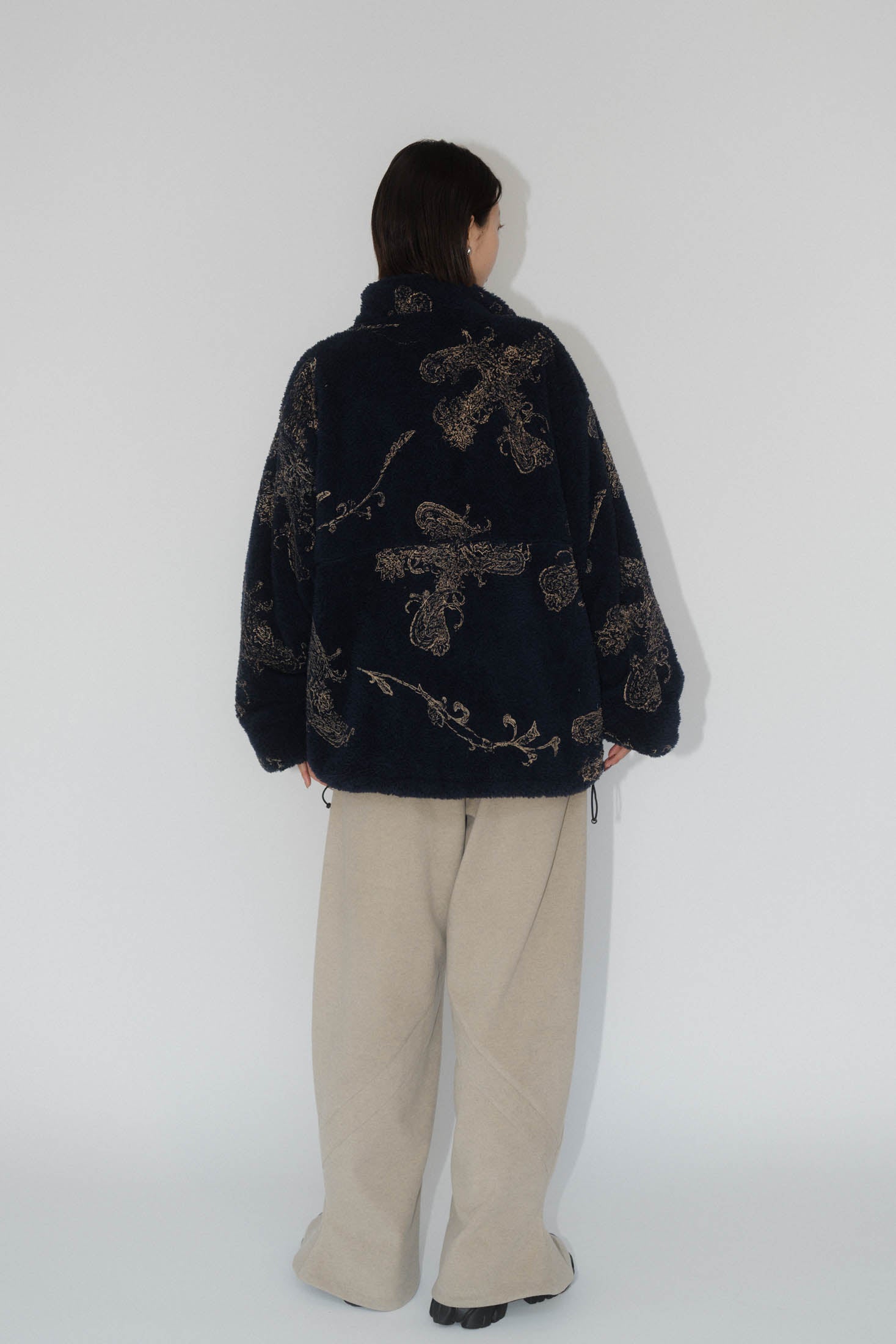 paisley pattern fleece(unisex)/navy | KNUTH MARF