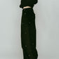K motif velveteen pants(unisex)/black