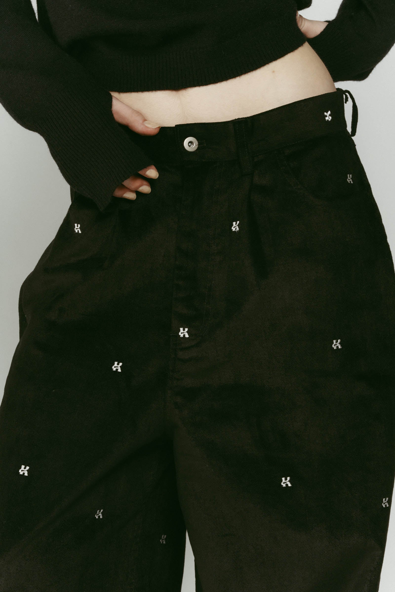 K motif velveteen pants(unisex)/black | KNUTH MARF
