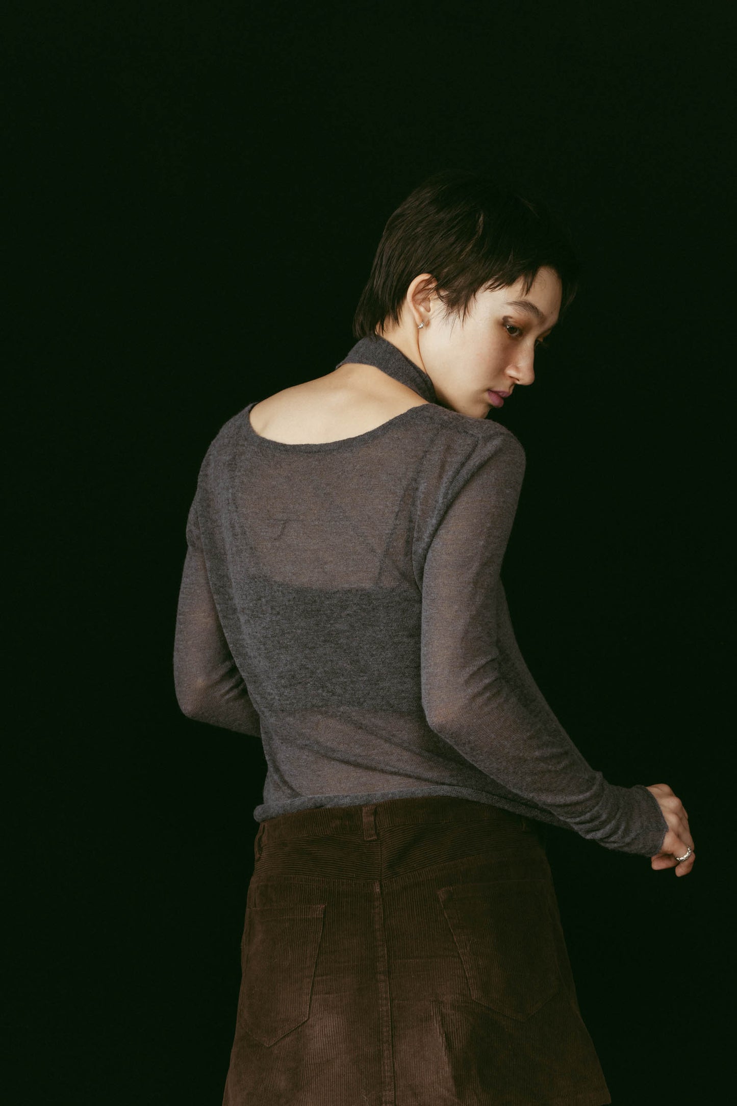 alpaca sheer knit/4color