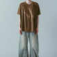 tuck detail oversized tee(unisex)/brown